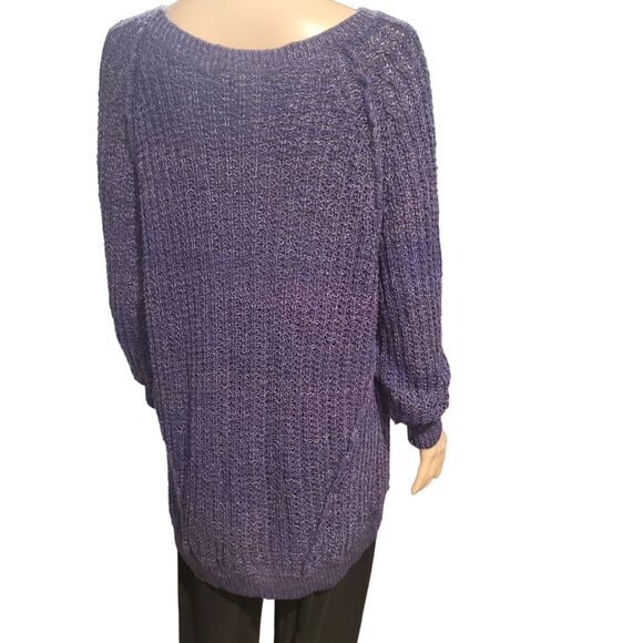 Free People Sz M Star Dune Marled Pullover Oversized Chunky Open Knit Sweater - Picture 5 of 11